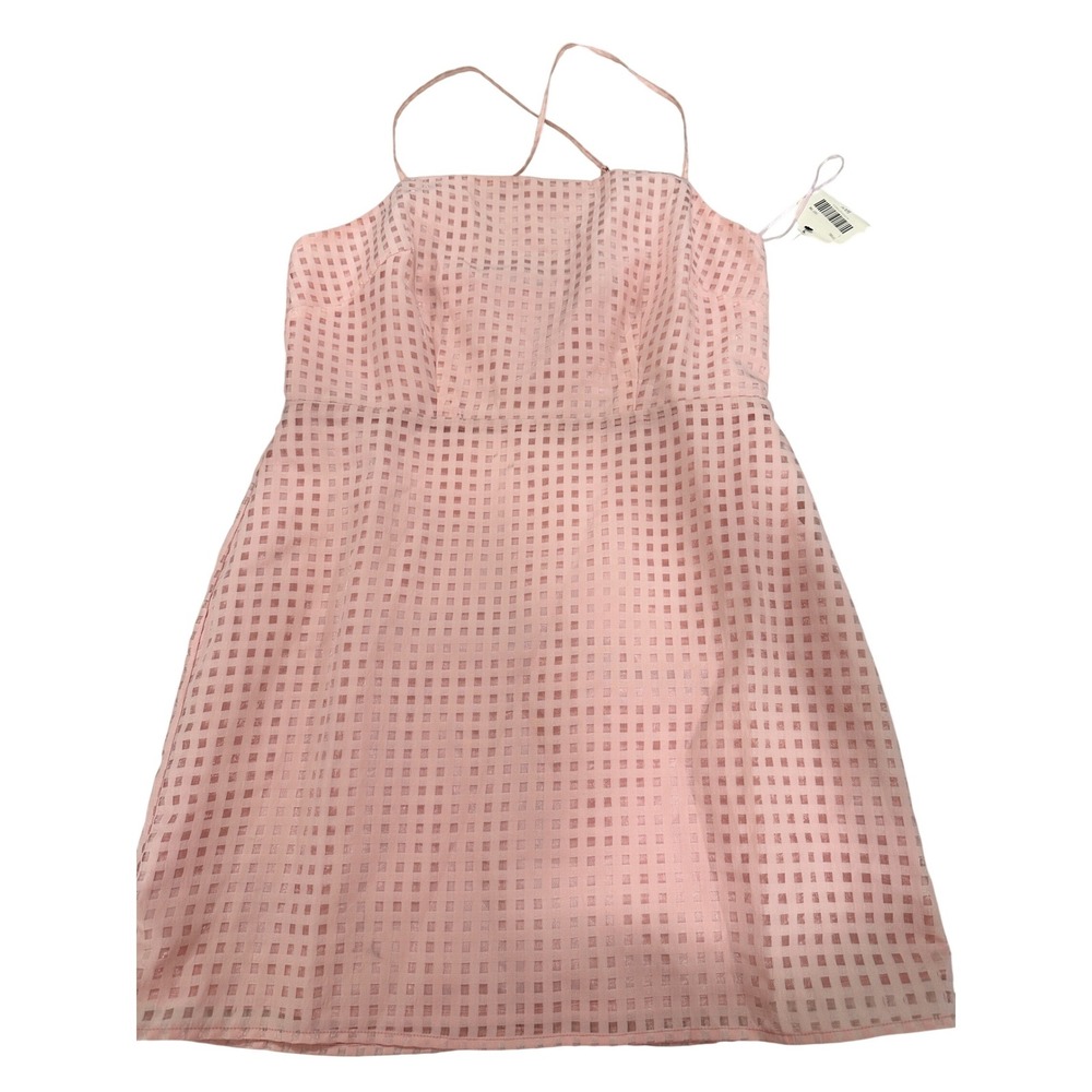 Altar'd State Pink Grid Burnout‎ Mini Dress Light Pink NWT Size L